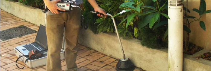 commercial plumber in Sunnyvale CA performs exterior electronic leak detection